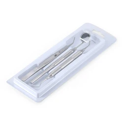 Premium Dental Cleaning Tool Set with Mouth Mirror, Stainless Steel Tweezers, and Elbow Probe for Teeth Whitening and Oral Care (3Pcs silver)