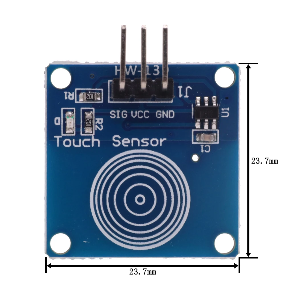 Фото Сенсорный модуль TTP223 для Arduino, 1-канальный сенсорный емкостный сенсорный переключатель для Arduino, стартовый комплект «сделай сам», синий №5