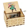 Wooden laser engraving music box Hal's castle gift peripheral children's birthday gift hand crank music box 4