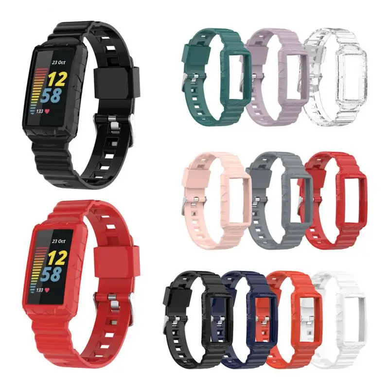 Силиконовый противоударный ремешок для Fitbit Charge 5 армированный 4/3SE универсальный