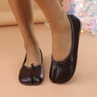 Women’s Leather Toe Separator Loafers Flat Comfortable Slip-On Breathable Casual Shoes​