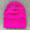 Thicken Women Knit Beanies With Rhinestone Slouchy Beanie Hats Winter Knit Caps Breathable Soft Ski Hat Cuffed Skull 4