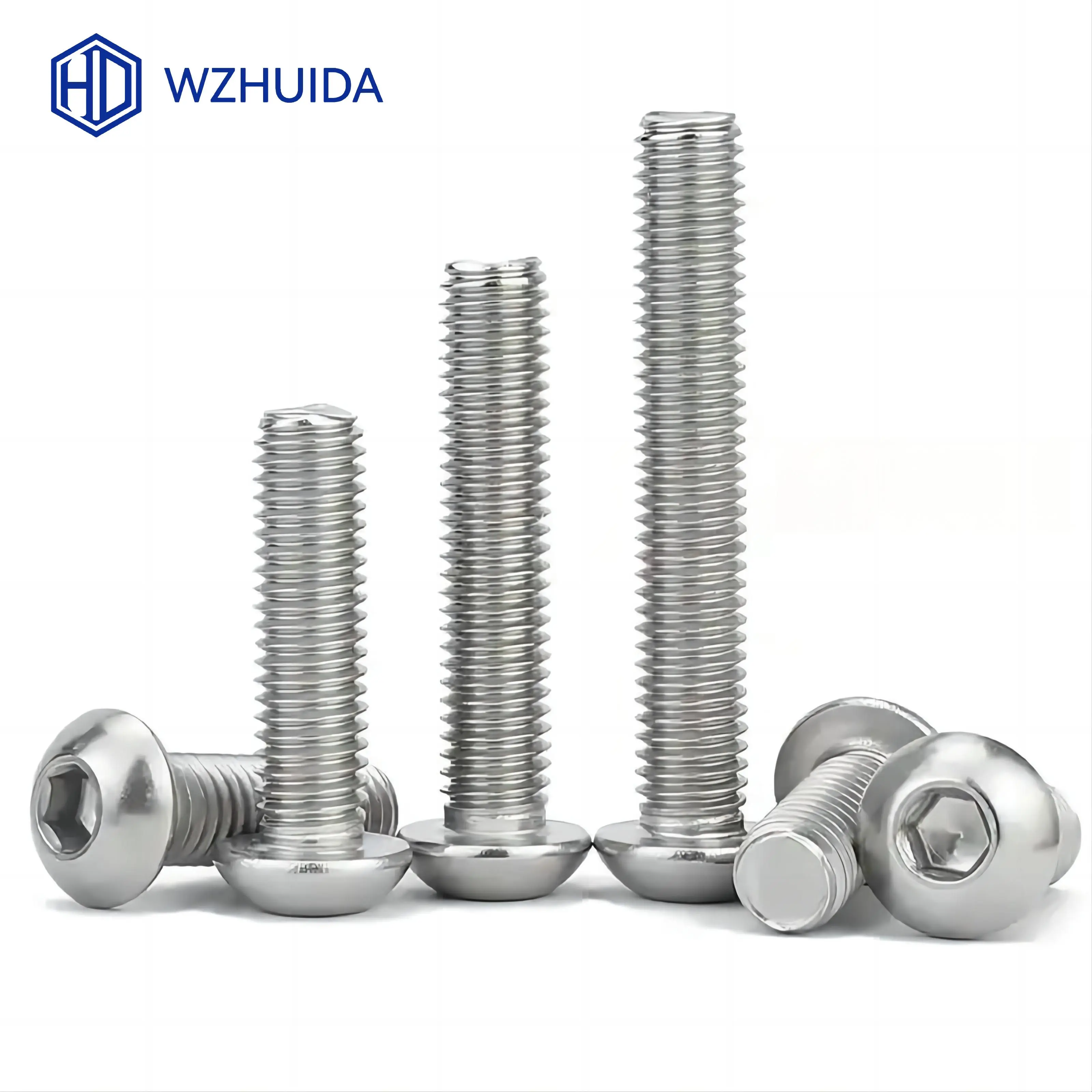 Hex Socket Screw Hexagon Socket Button Head Cap Screw M2 M3 M4 M5 M6 M8 M10 Allen Bolts ISO7380 A2-70 Stainless Steel