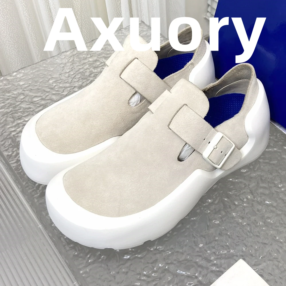 

2024 New Summer Women's casual shoes With Comfortable thick soled Leather Suede soft sole Versatile Solid color
