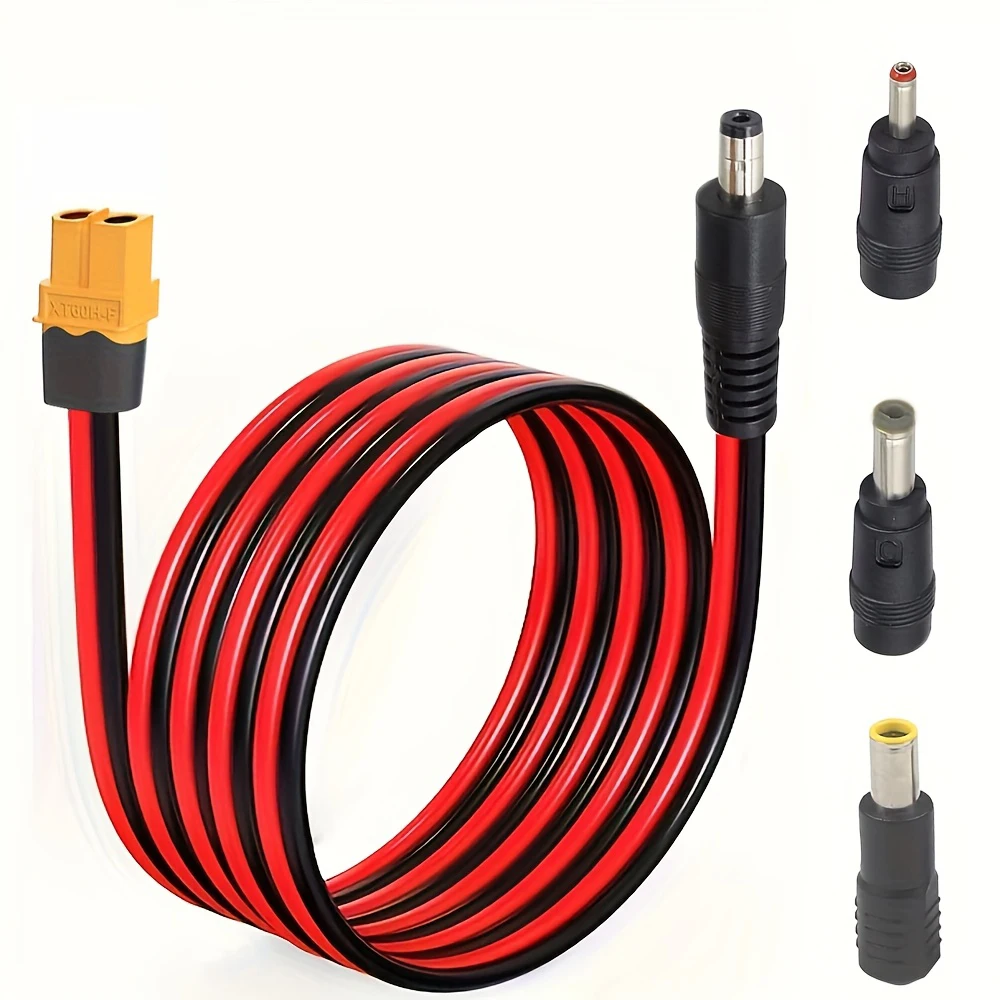 10FT/ 118in 14AWG DC Adapter to XT60 Power Cable DC 5.5mmx2.1mm Male Connector to XT60 Female Cable For solar panel accessiories
