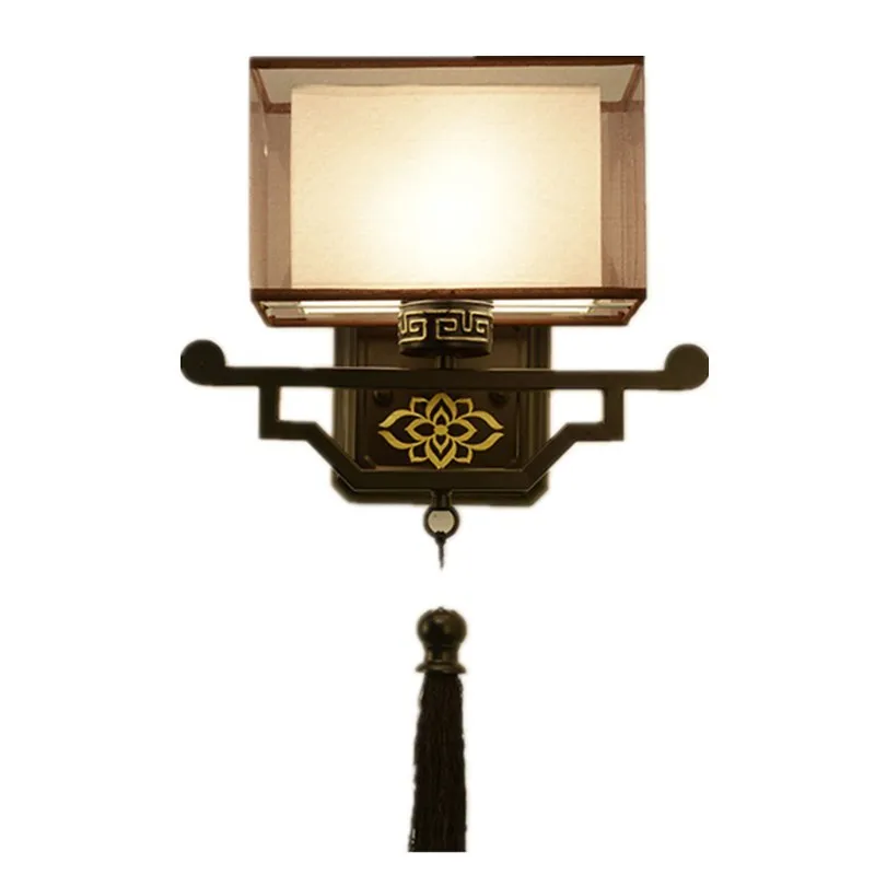 New Chinese Wall Lamp Modern Simple Bedside Lamp Living Room Bedroom Study Aisle Retro Home Chinese Style