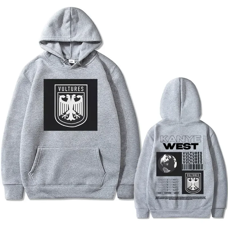 Limited Edition Rapper Kanye West Vultures Album Cover Print Hoodie Male Fashion Streetwear Men Women Hip Hop Oversized Hoodies