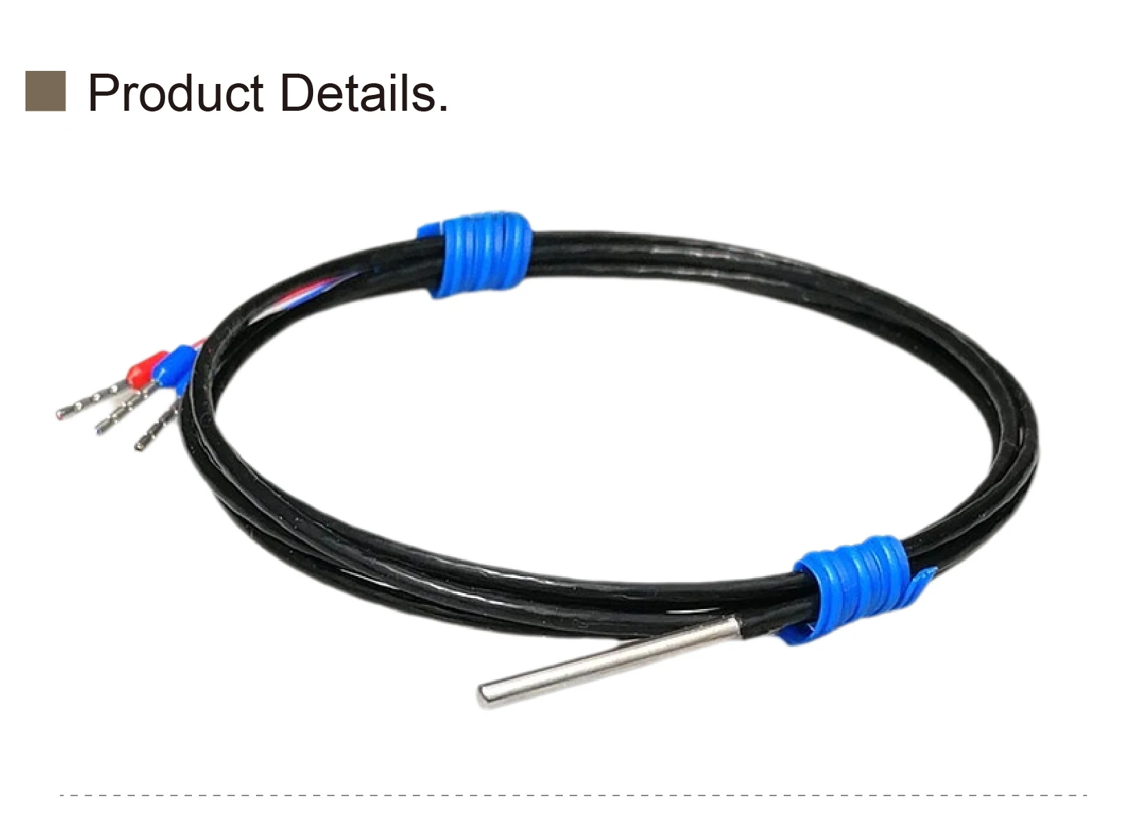 0-5M Ultra Thin Probe PT100 Temperature Sensor -50 to 200°C Waterproof RTD 3 Wir