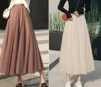 New Women Mesh Elastic Tutu Skirt Beach Spring Summer Korean High Waist Fashion Pleated Long Skirt Black White Tulle Skirts - Image 6