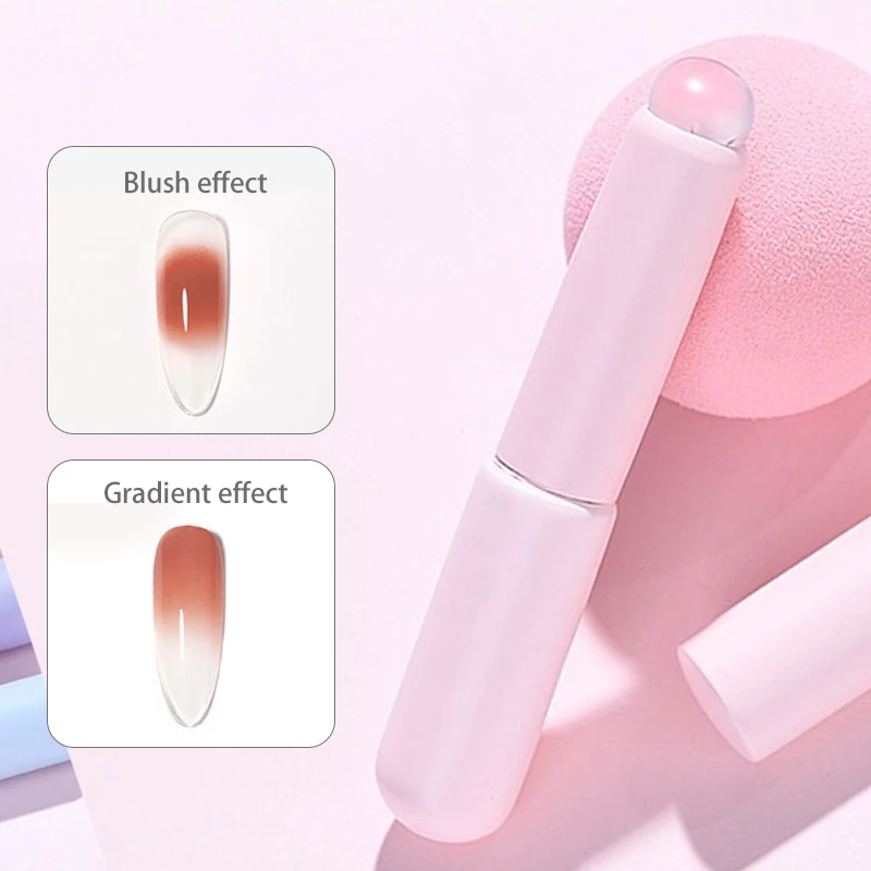 Nail Art Silicone Applicator Sticks Chrome Pigment Dust Applying Manicure Tool Easy-Daub Pigment Silicone Nail Brushes 6