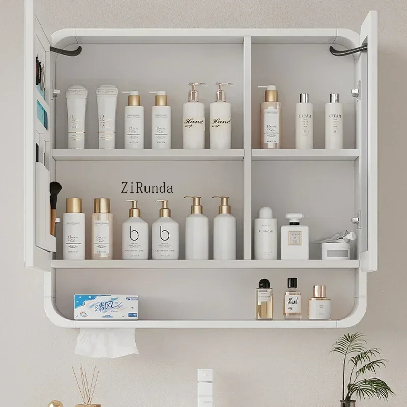 Nordic Style Smart Bathroom Mirror Cabinet Wall-mounted Beauty Makeup Fog Removal Mirror Cabinet Shelf Home Furniture Шкаф FYBC