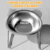 Stainless Steel Cat Bowl with Stand Anti Cervical Spondylosis Pet Raised Food and Water Dish for Cats and Dogs Dual Use Feeder 4
