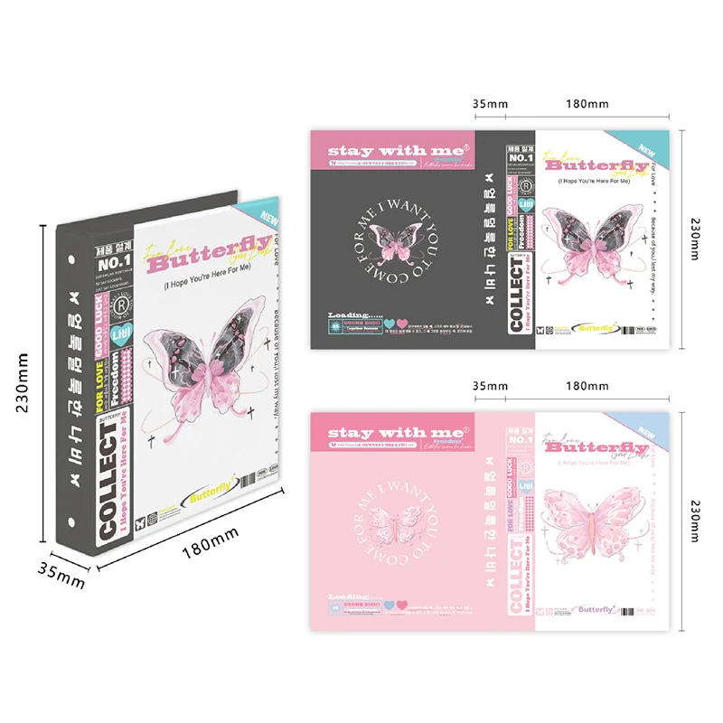 

Ins Style Butterfly A5 Kpop Photocard Loose-Leaf Photo Card Binder Collect Book Album Idol Photo Card Holder Photocards Album