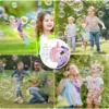 VATOS Auto Bubble Wands Maker Gun X2 with Light & Music for Girls Boys Fantasty Bubble Maker Machine Bubble Refill Party Gift 3