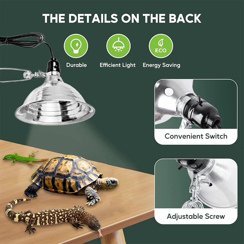 E27 Reptile Heating Lampshade Ceramic Heat Lamp Bulb Lighting Set Turtle Lizard Snake Reptiles Terrarium Lighting 25W/100W/200W