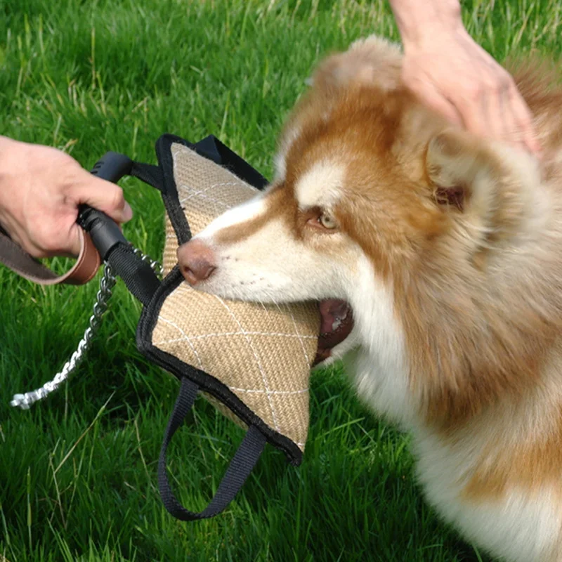 Durable Dog Training Bite Tug Pillow Sleeve with 2 Rope Handle for Training Malinois German Shepherd Rottweiler Pet Chewing Toy