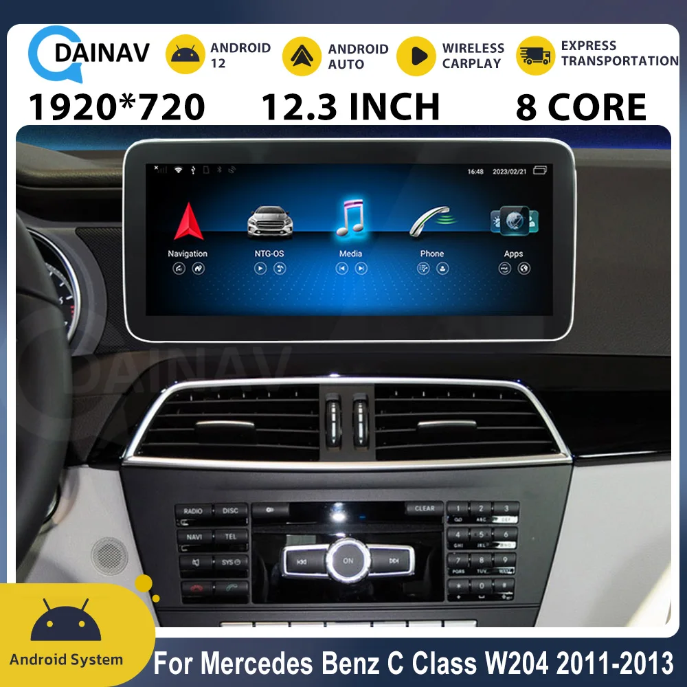 

Qualcomm 662 For Mercedes Benz C Class W204 2011-2013 CarPlay Car Radio Android Auto GPS Navigation Car Multimedia Player