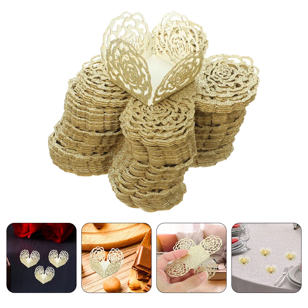 

100 Pcs Chocolate Tray Truffle Cups Mini Cupcake Liners Paper Wrapper Gold Decor