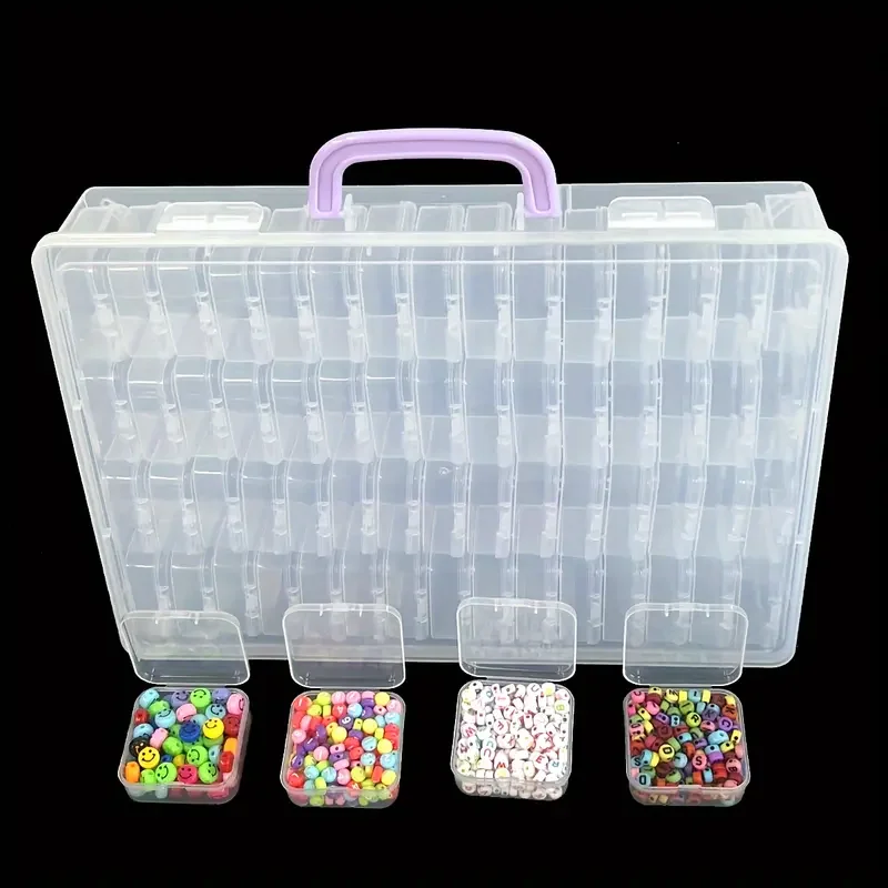 60-Grid Plastic Storage Box Set Adjustable Compartments Versatile Organizer for Jewelry Beads Hardware