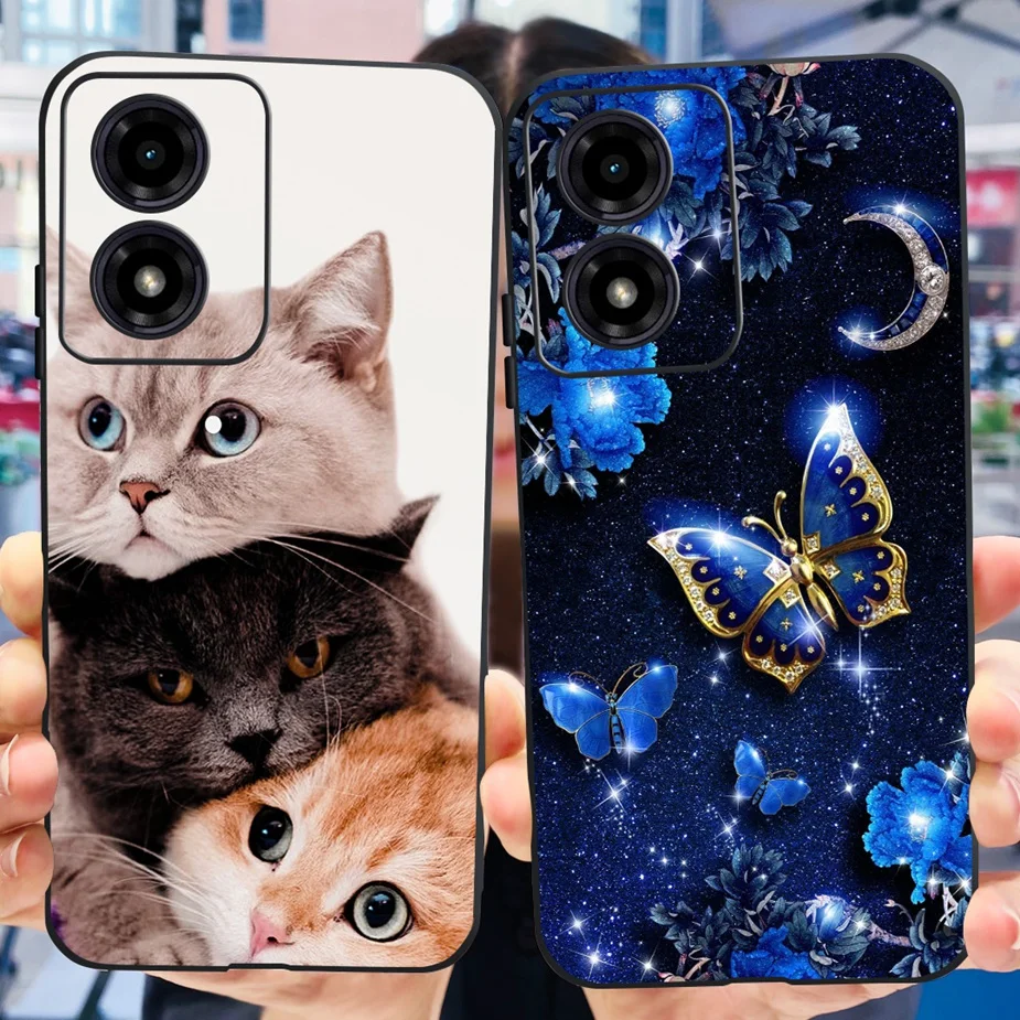 HAOYE Cover per Samsung Galaxy A14 4G / 5G, Custodia in Modello di Gatto Carino, Antigraffio Back Cover + Bordo in Silicone Morbido TPU Protettiva Case (Gatto grasso