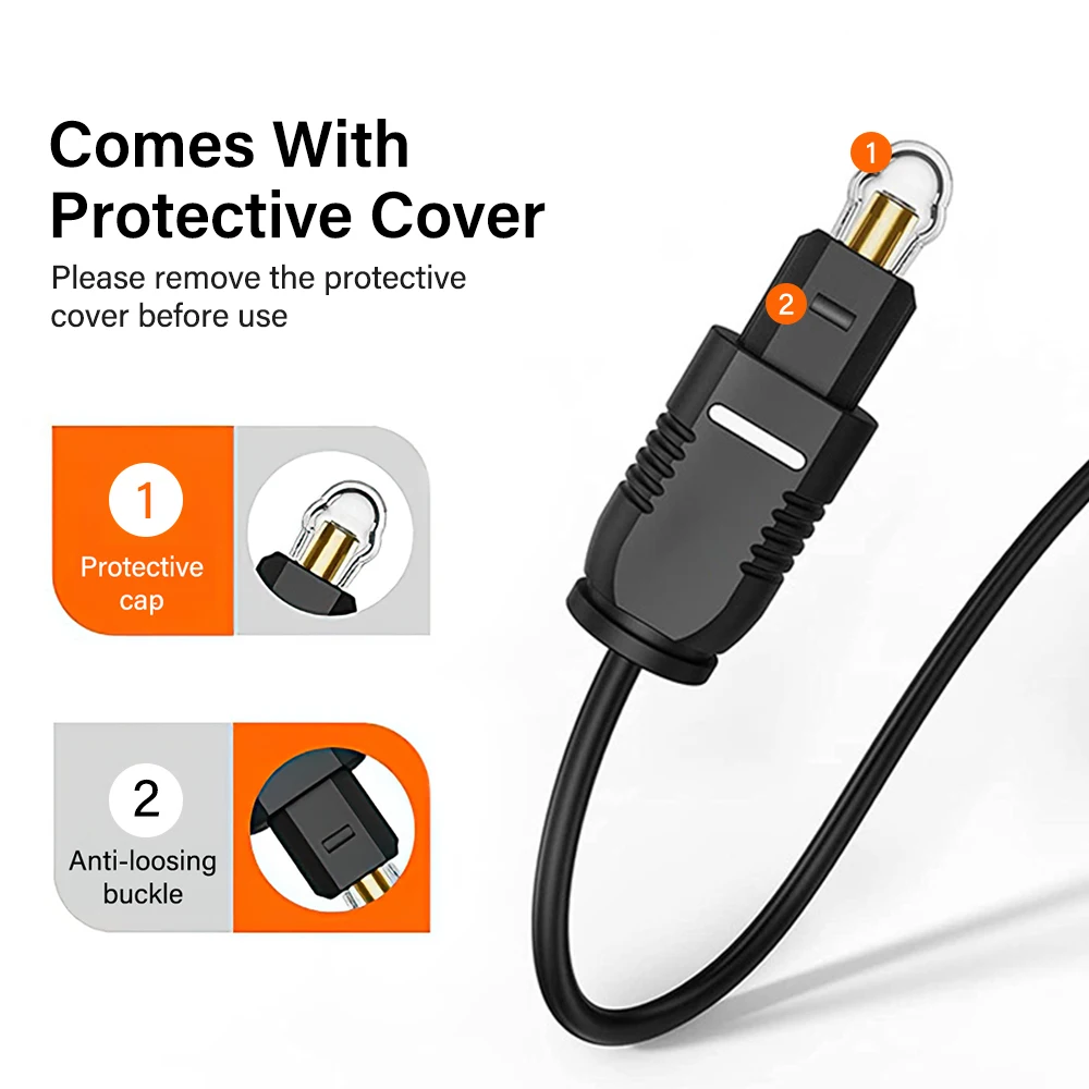 High-Quality Digital Fiber Optical Audio Cable for Amplifiers & Soundbars