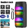 3000W Bluetooth Speaker Dual 4 inch Speaker Stereo Outdoor Portable Subwoofer 5.0 Wireless Speaker Led light Rechargeable 1