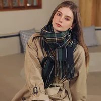 Écharpe chaude en Tartan de Style écossais pour femmes, châle Long et doux à carreaux, pour noël, saint-valentin, pour petite amie, femme, maman 6