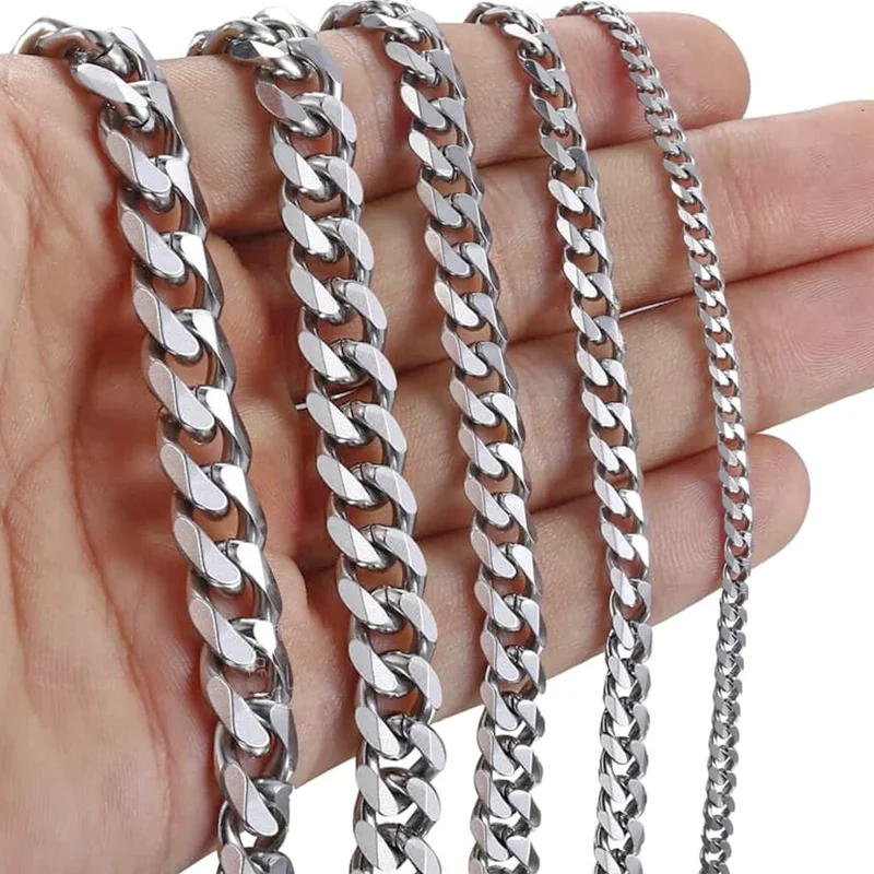 Stainless Steel Necklace Chain Bulk  Lots Stainless Steel Chain Lot -  5m/lot 3 4 5 6 - Aliexpress