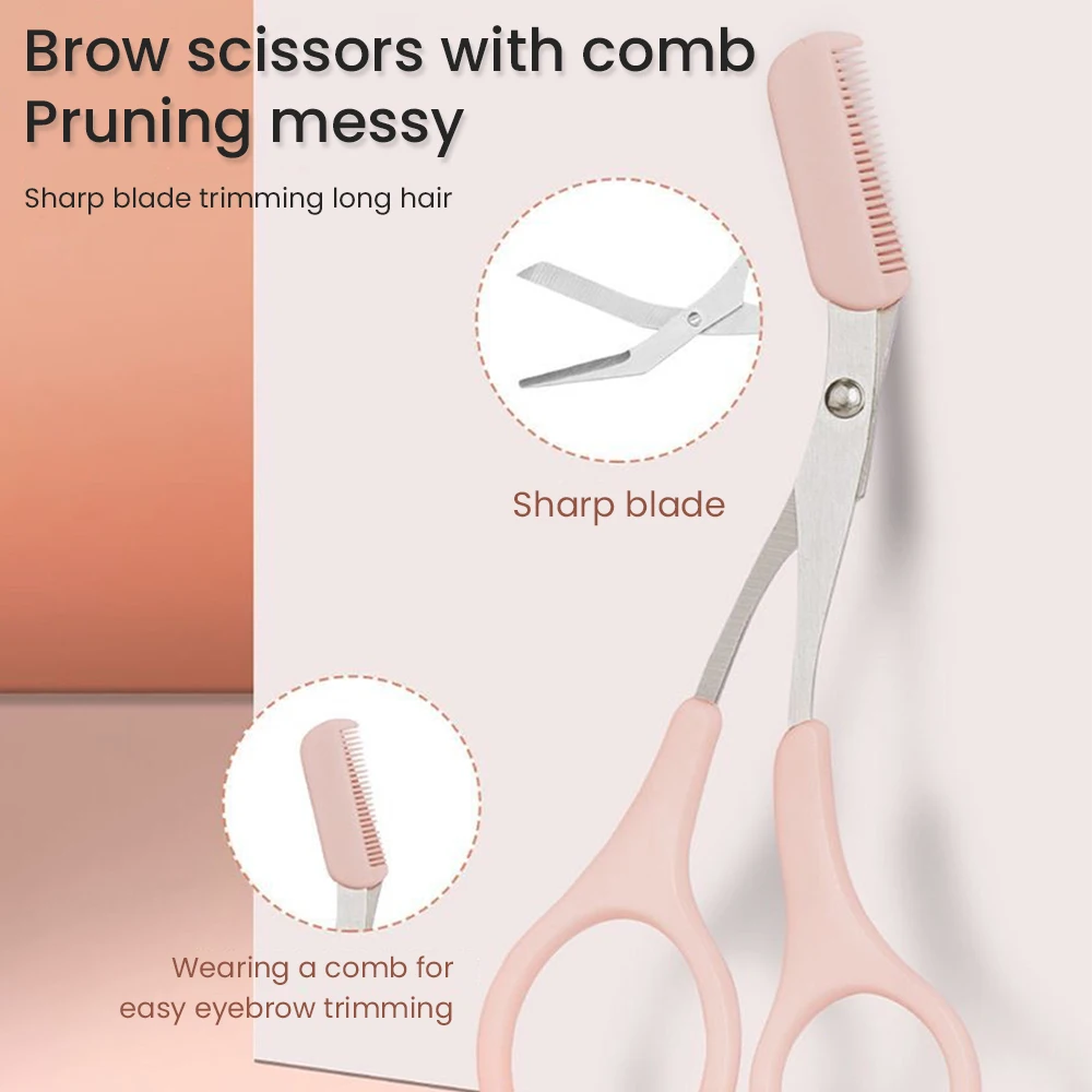 Eyebrow Trimming Knife Razor For Women Professional Scissors With Comb Brow Trimmer Scraper