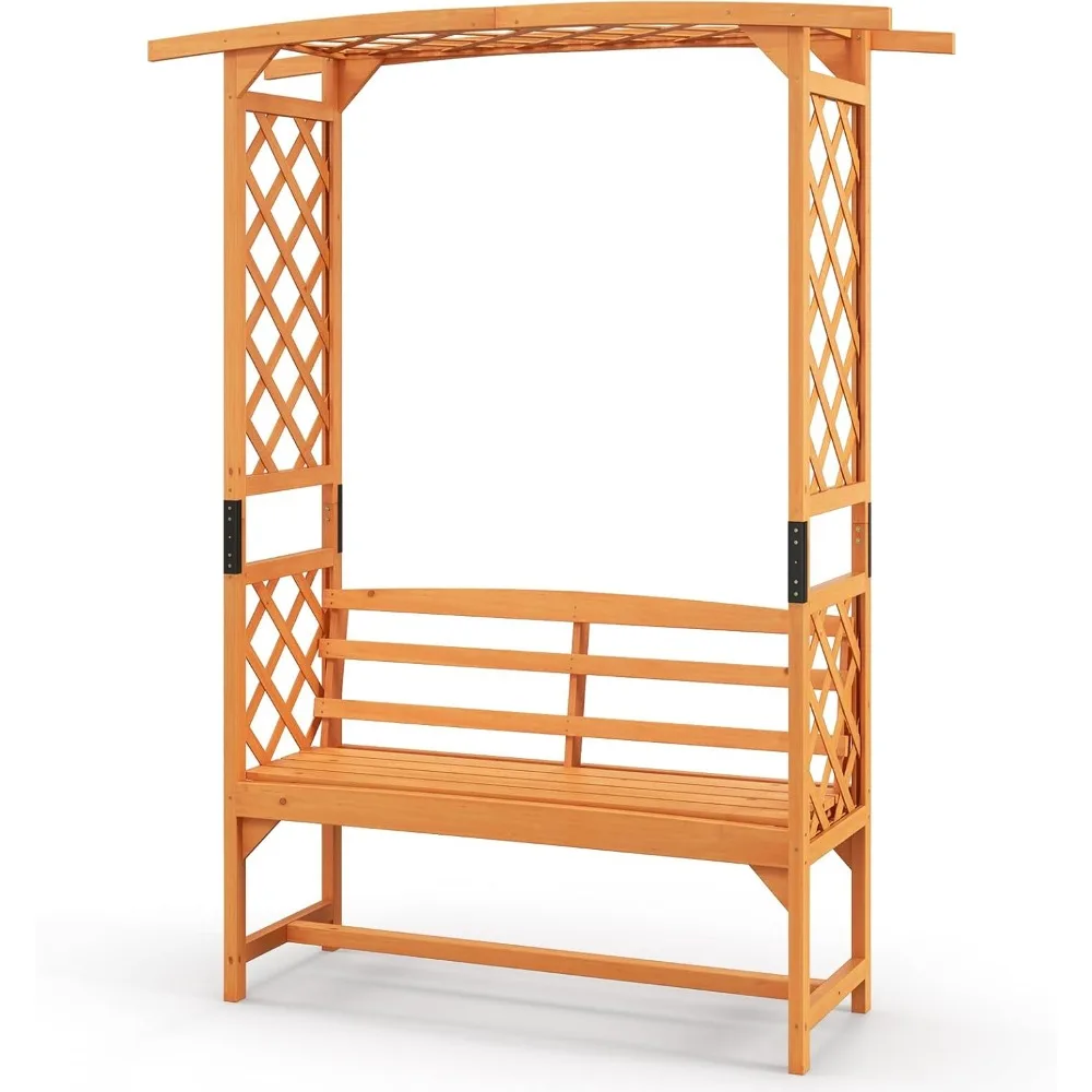 Garden Arch Trellis with Bench 1