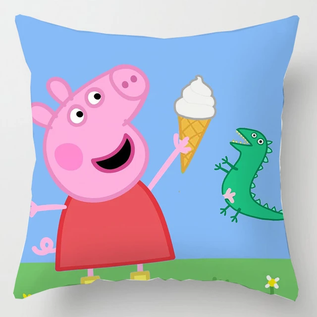 Peppa Pig dos desenhos animados fronha para crianças, brinquedos da boneca  móvel, George Short Plush Sofa