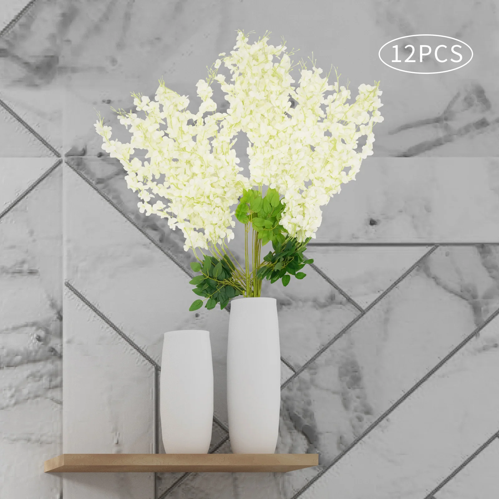 12PCS 110CM Long Wisteria Artificial Flowers for Decorate Wedding Sites, Banquet Halls, Parties: 3 - 5 Days Free Delivery Only UK