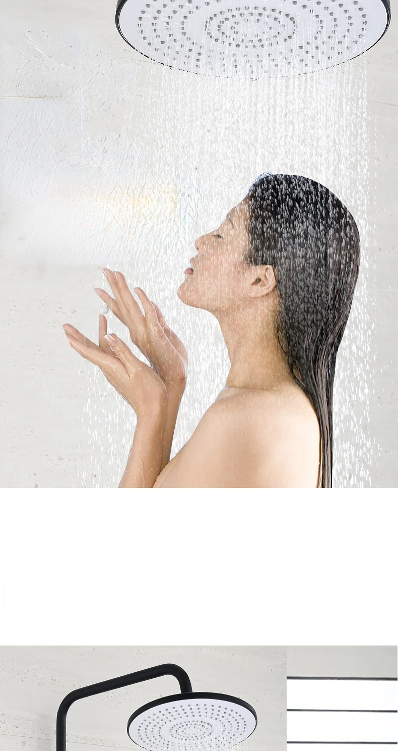 Description Picture 4 of itemMatte Black Shower System Set Full Copper Hot and Cold Mixing Valve Bathroom Faucet In-wall Multi-functional