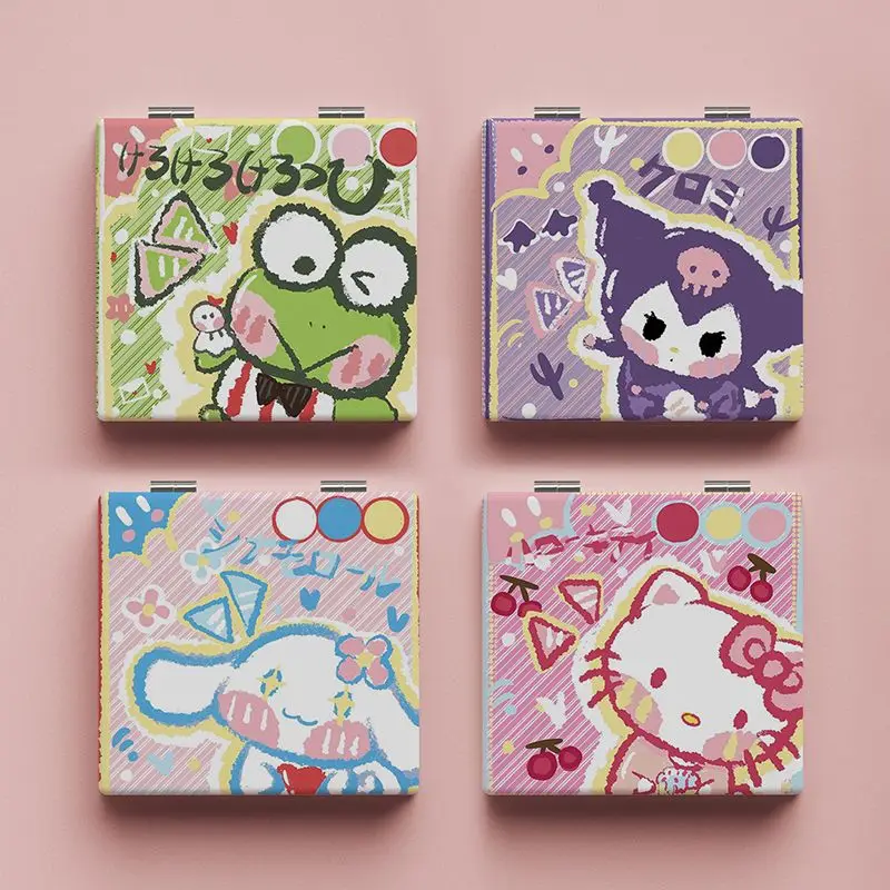 Sanrio Hello Kitty Keroppi My Melody Cute Cartoon Girl Specchio Cosmetico Studente Piega Specchio Animazione Periferiche Regalo Festival
