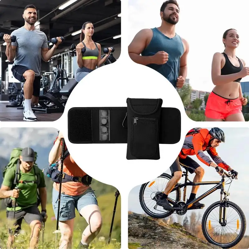 Magnetic Water Bottle Bag Portable Gym Bottle Pouch with Phone Holder Connect fitness equipment Essential fitness accessories 2