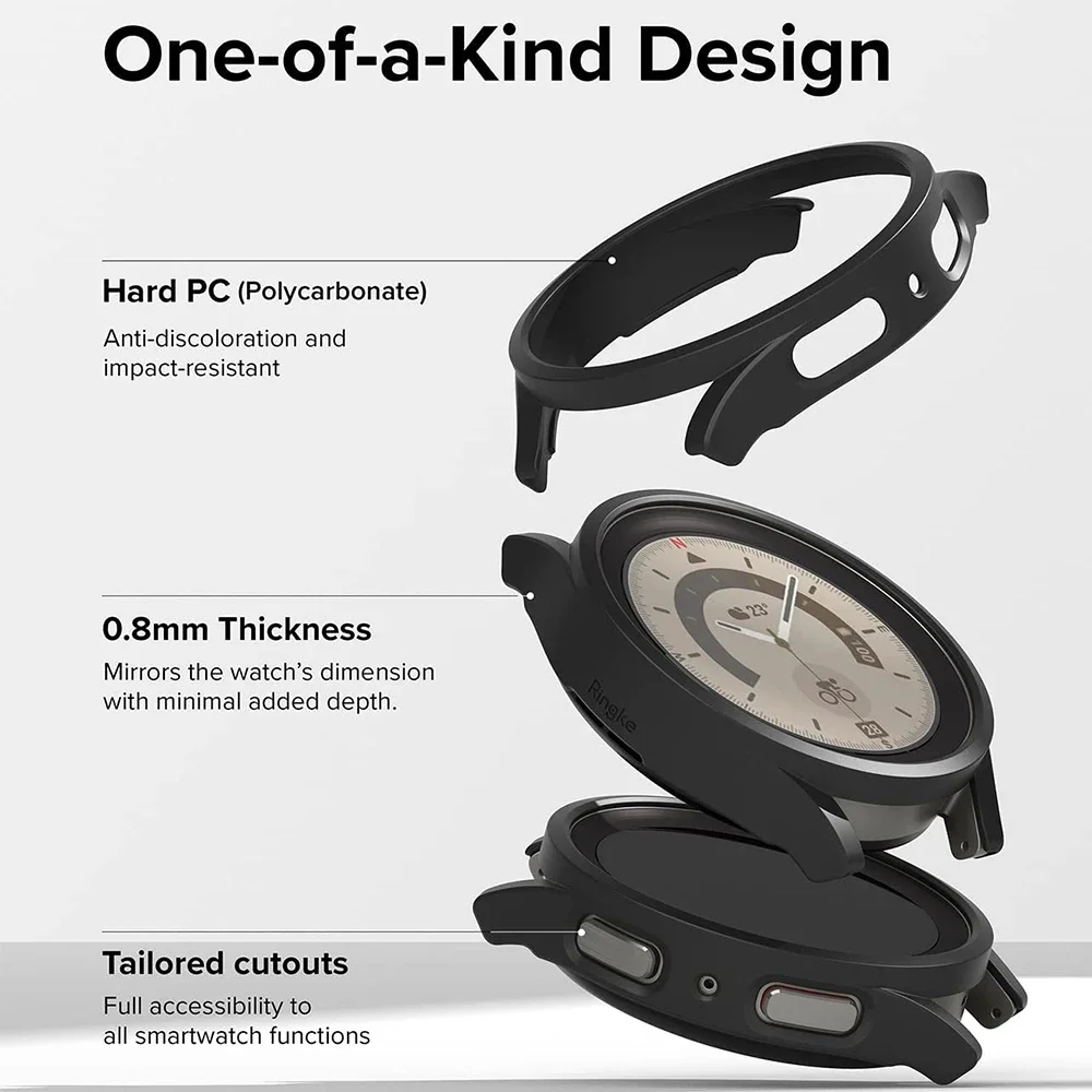All-Around Protective PC Bumper & Screen Protector Case for Samsung Galaxy Watch 6 Classic