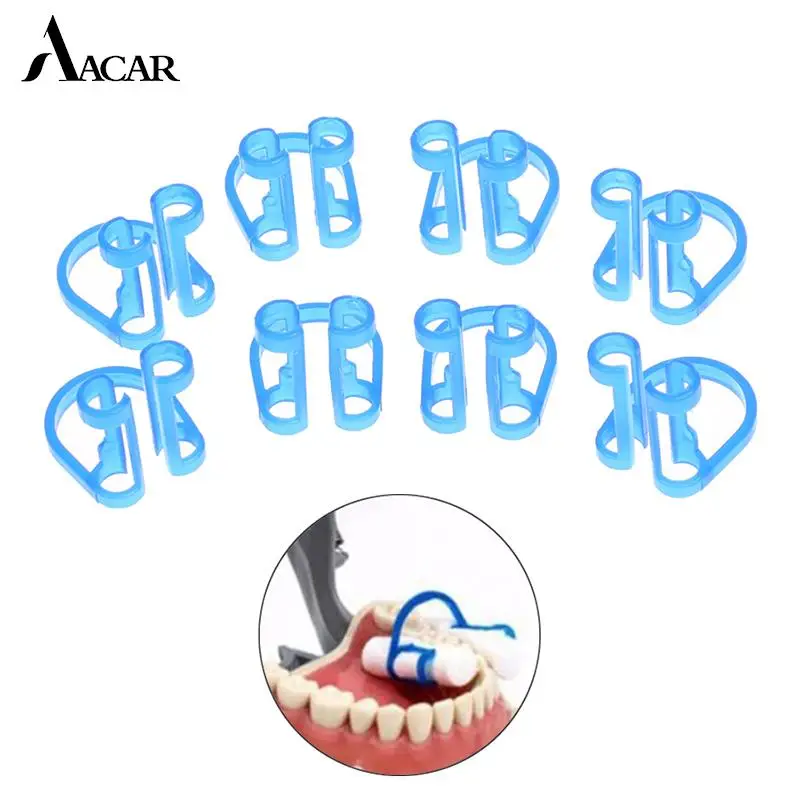 100pcs/bag Disposable Cotton Roll Holder Disposable Blue Clip For