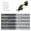 HECUS 2 in 1 Brushless Cordless Electric Hedge Trimmer Handheld Household Lawn Mower Garden Tools For Makita 18V Battery 6