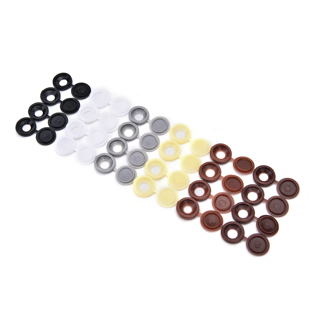 

ABS Hinged Plastic Screw Cover Fold Caps For Car Home Furniture Decoration 6Colors Hinged 3-4mm Screw Cover Caps 10pcs/Set