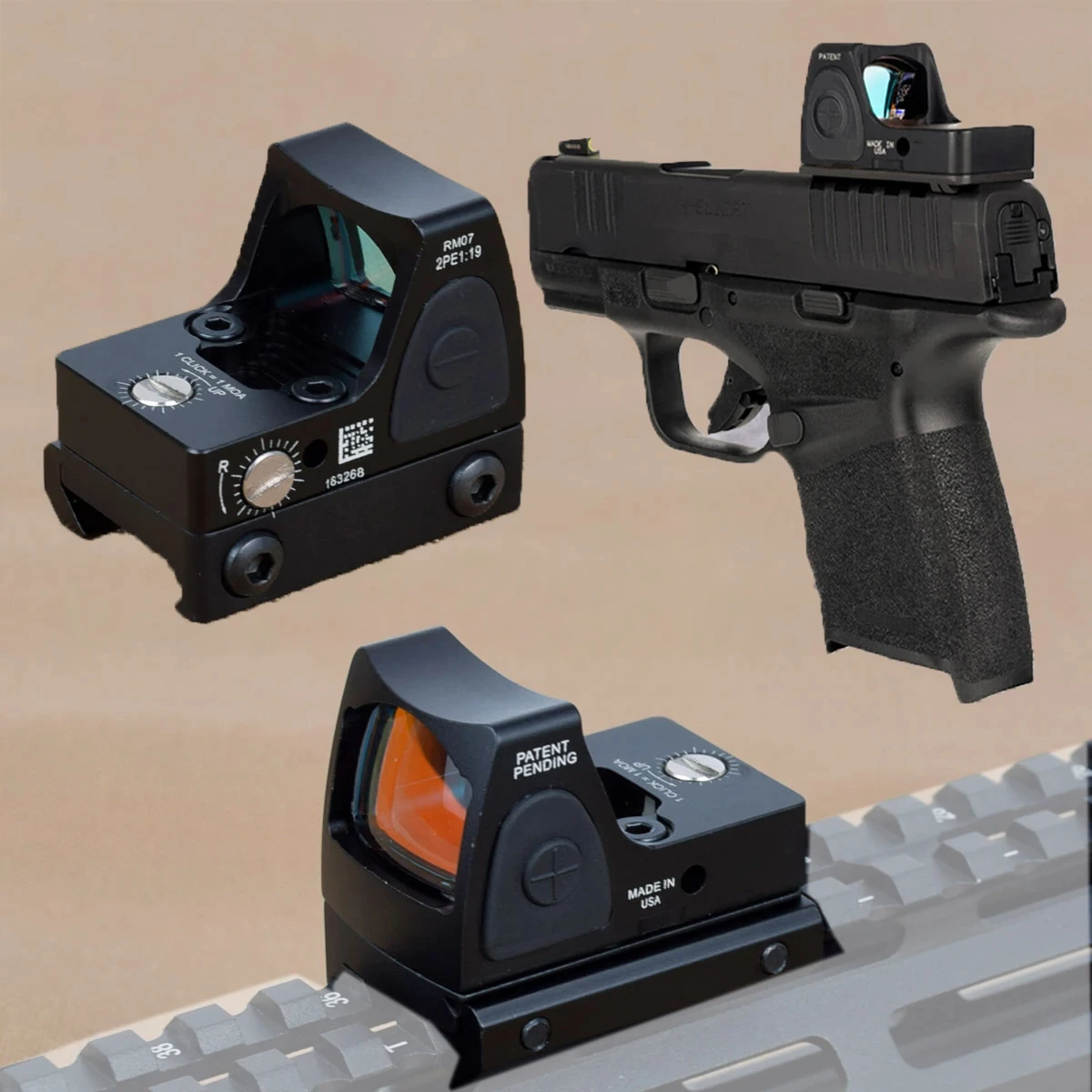 Red Dot Sight Tactical Metal Adjustable Collimator for Glock Hunting AR15 M4