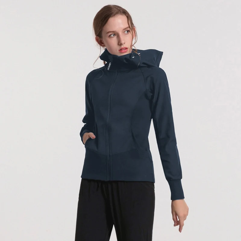 Women's Golf Long Sleeve Women's Fleece-Lined Thick Style Trench Coat Hooded Slim Fit Windproof Golf Jackets 골프 재킷