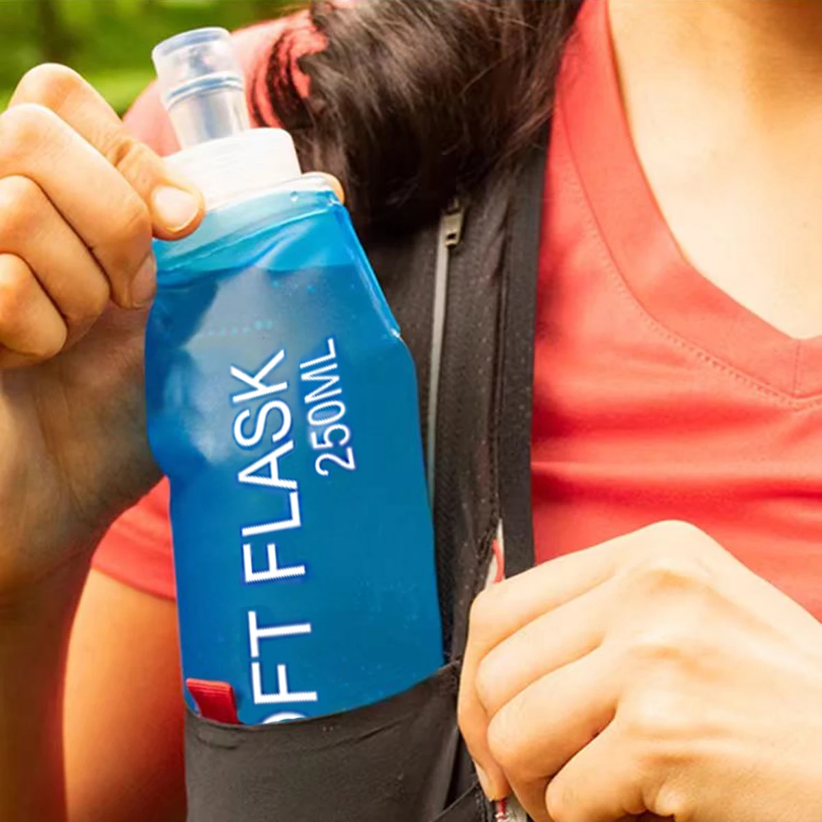 250ml 500ml Water Bottle TPU Folding Soft Flask Sport Water Bag Collapsible Bottle Running Camping Hiking Cycling