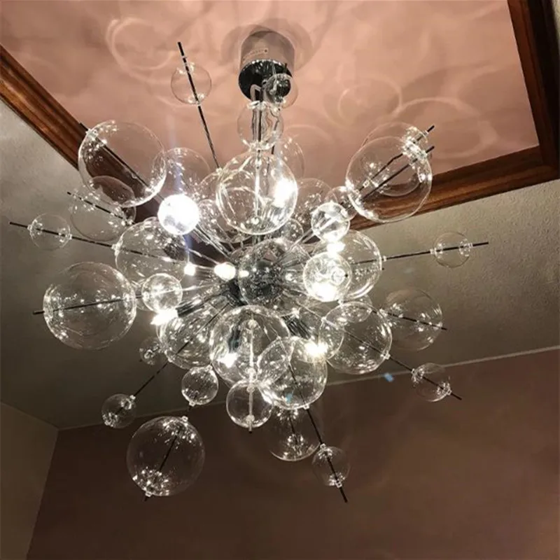 

Sea Urchin sputnik chandelier Nordic LED glass Pendant Lamp bedroom staircase hall salon ceiling Creative Designer Light