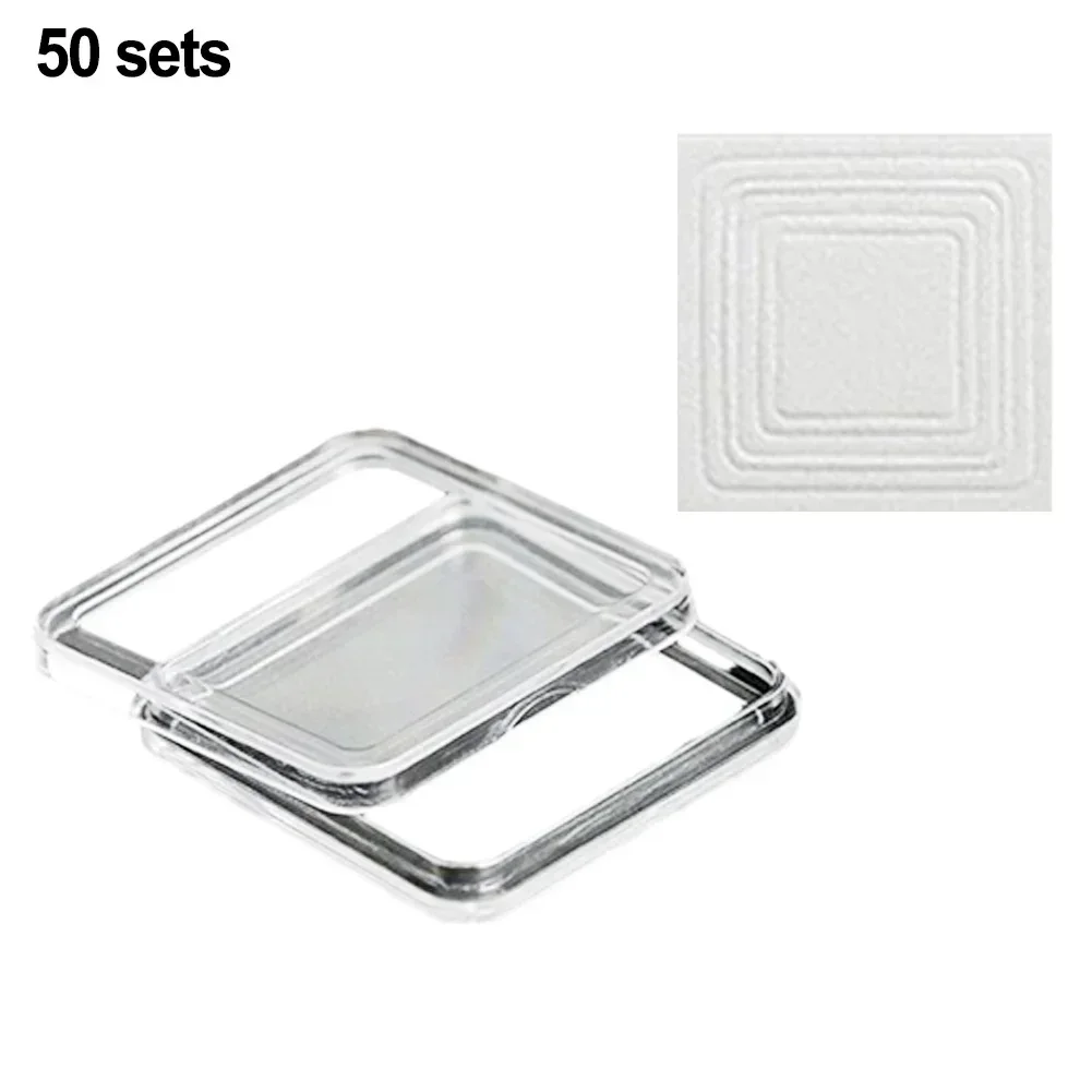 Square Clear Plastic Acrylic Protector Containers Case For Token Board Game Holder Boxes Cards Collection 17/20/25/27/30mm 6