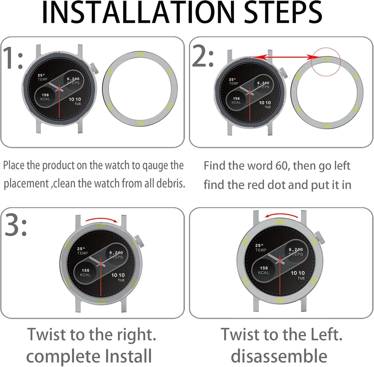 Enhanced Metal Bezel Ring with Tempered Glass Film for Smartwatch Protection