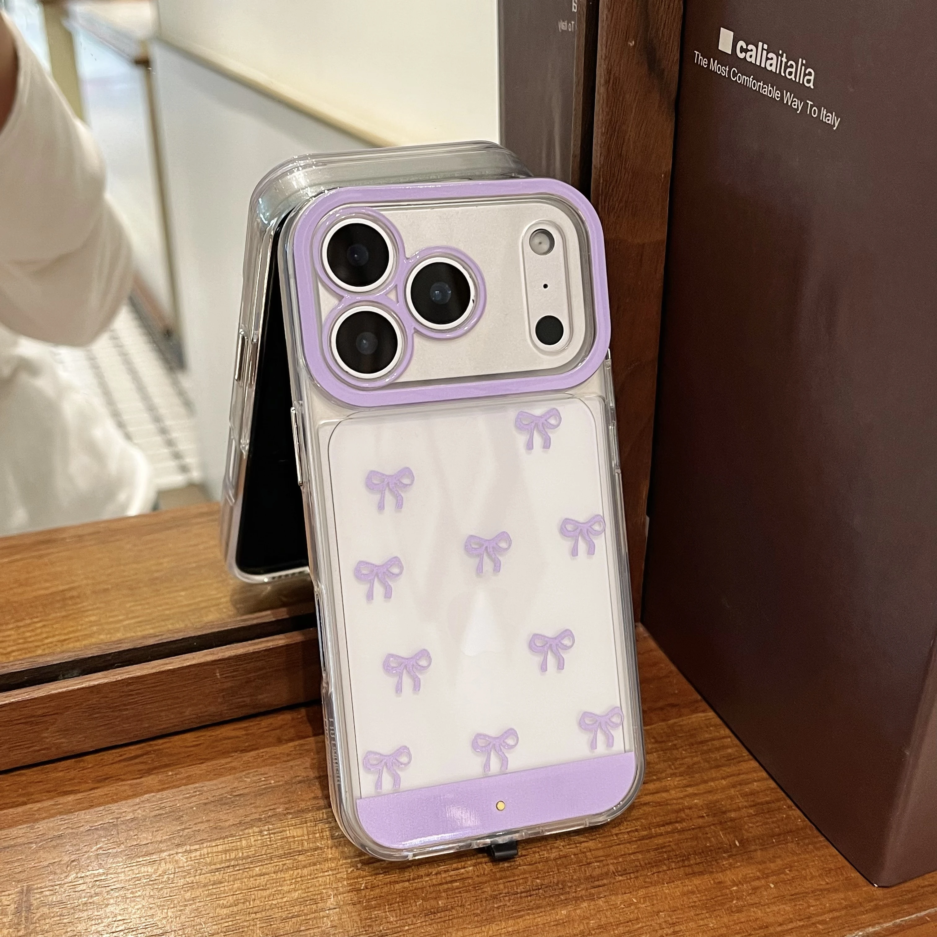 Luminous Flashing Bowknot Phone Case - Shockproof and Color-Changing