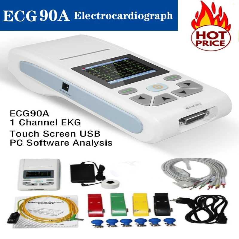 CONTEC 12 Kanall EKG EKG Makinesi Elektrokardiyograf PC Yaz l m 