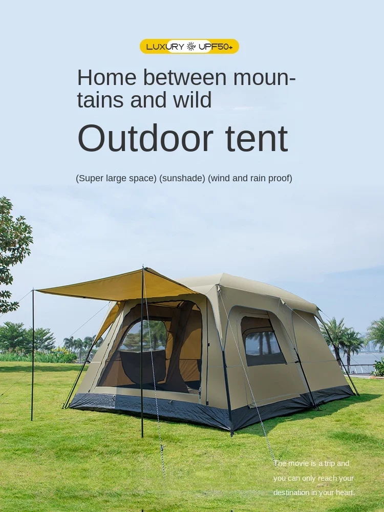 Large Camping Tent 3-12 Person Family Travel Tent Room