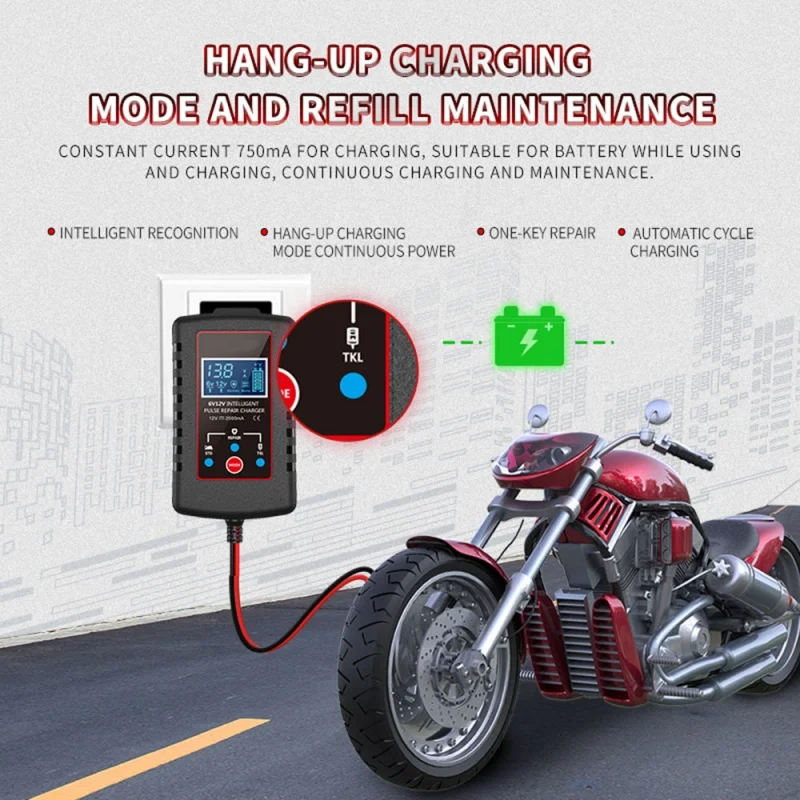 

2-Amp Car Battery Charger,6V 12V Smart Fully Automatic Battery Charger Maintainer Desulfator for Car Lawn Mower Motorcycle Boat