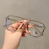 Large Frame Double Girder Clear Lens Glasses Big Simple Myopia Nerd Spectacles Degree -0.5 -1.0 -2.0 -3.0 -4.0 to -6.0 4